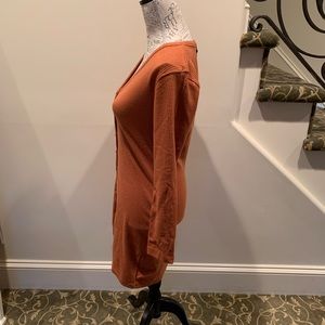 NWT Missguided Rust Rib V Neck Button Down Mini Dress